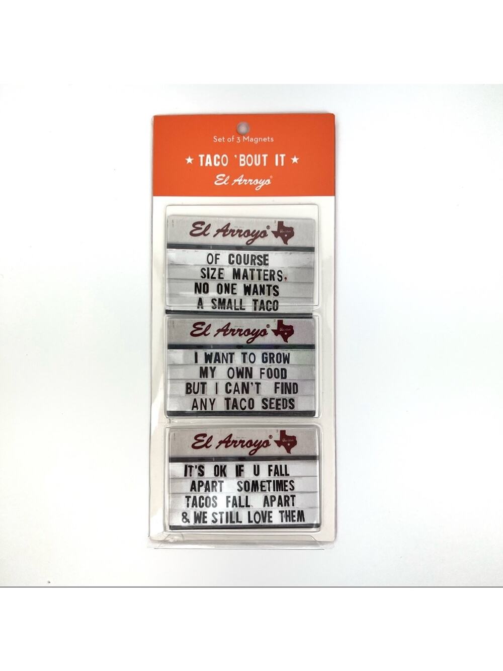 Taco 'About It Set of Three Magnets - NWT